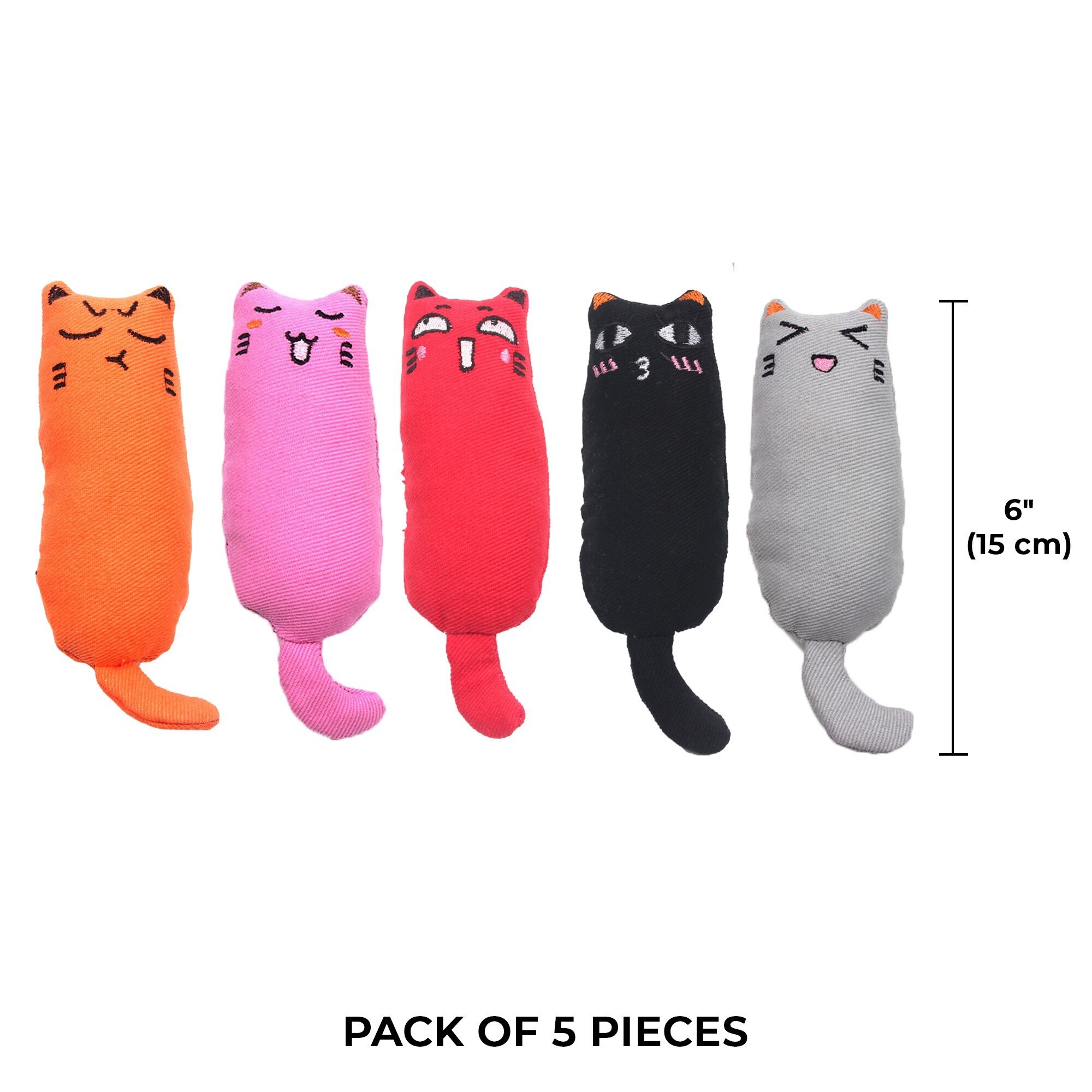 Vila Interactive Fetch & Play Plush Cat Dental Chew Toy with Catnip, 5 count - image 2