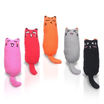 Vila Interactive Fetch & Play Plush Cat Dental Chew Toy with Catnip, 5 count