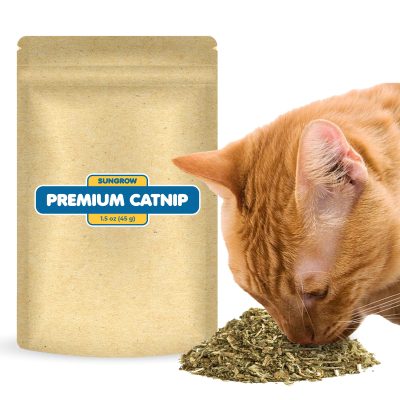 SunGrow Catnip Treats for Cat Enrichment & Refillable Plush Kitty Toys, 1.5-oz bag