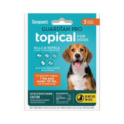 Sergeant's Guardian Pro Dog Flea & Tick Topical Treatment, under 33-lb, 3 count