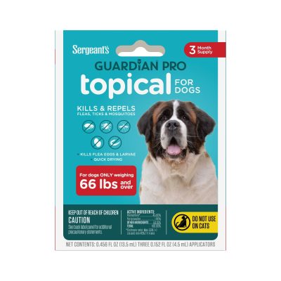 Sergeant's Guardian Dog Pro Flea & Tick Topical Treatment, over 66-lb, 3 count