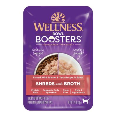 Wellness Bowl Boosters Flaked Salmon & Tuna Wet Cat Topper, 1.75-oz pouch, case of 12