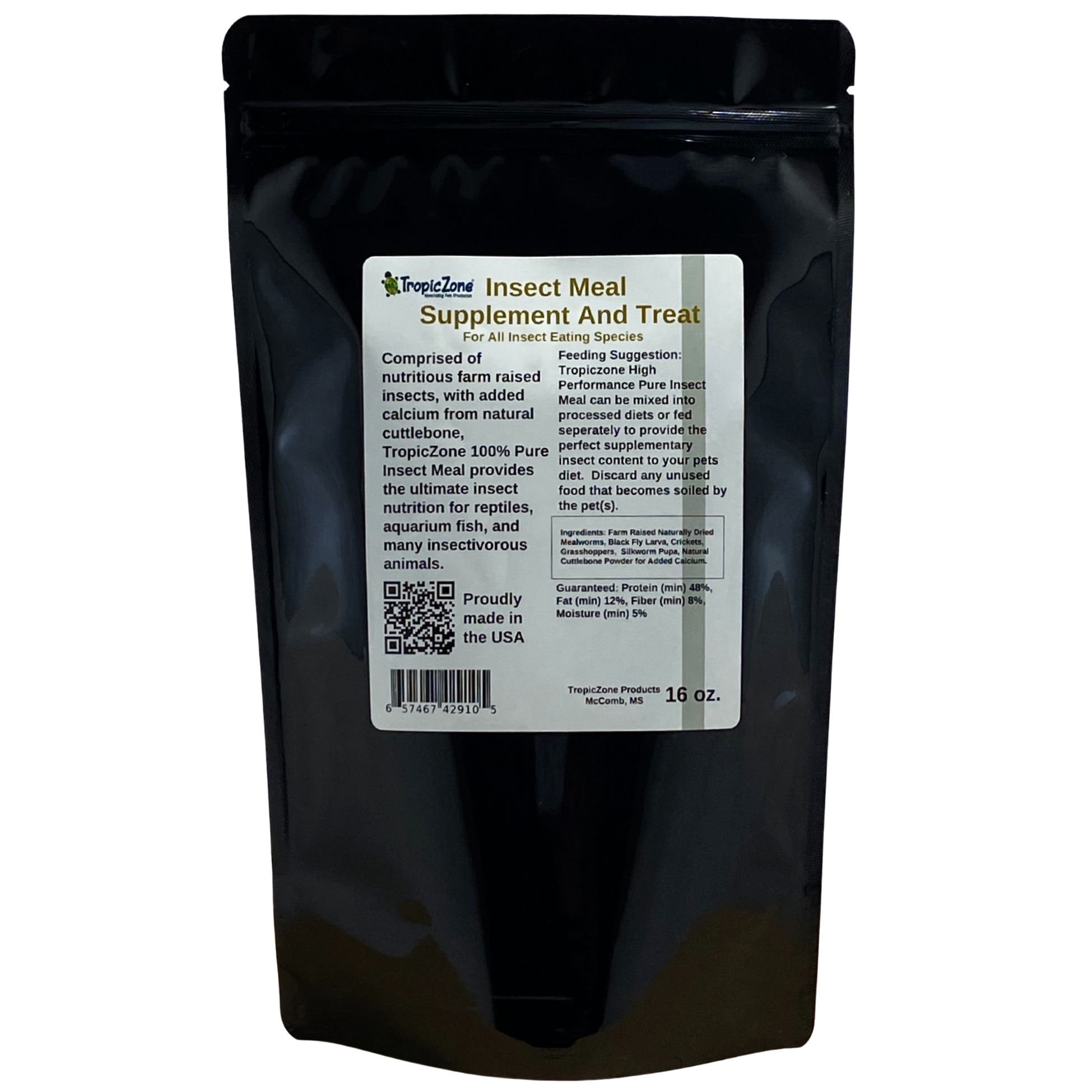 TropicZone Insect Meal Supplement & Treat Reptile Food, 16-oz bottle