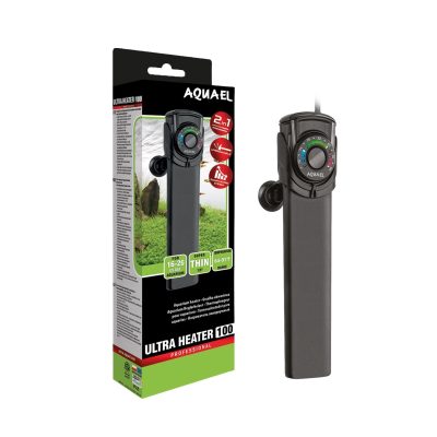 Aquael ULTRA Unbreakable Electronic Aquarium Heater with Thermometer, 100W, 16 to 26 gal