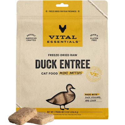 Vital Essentials Mini Patties Raw Duck Entree Freeze-Dried Cat Food, 8-oz bag