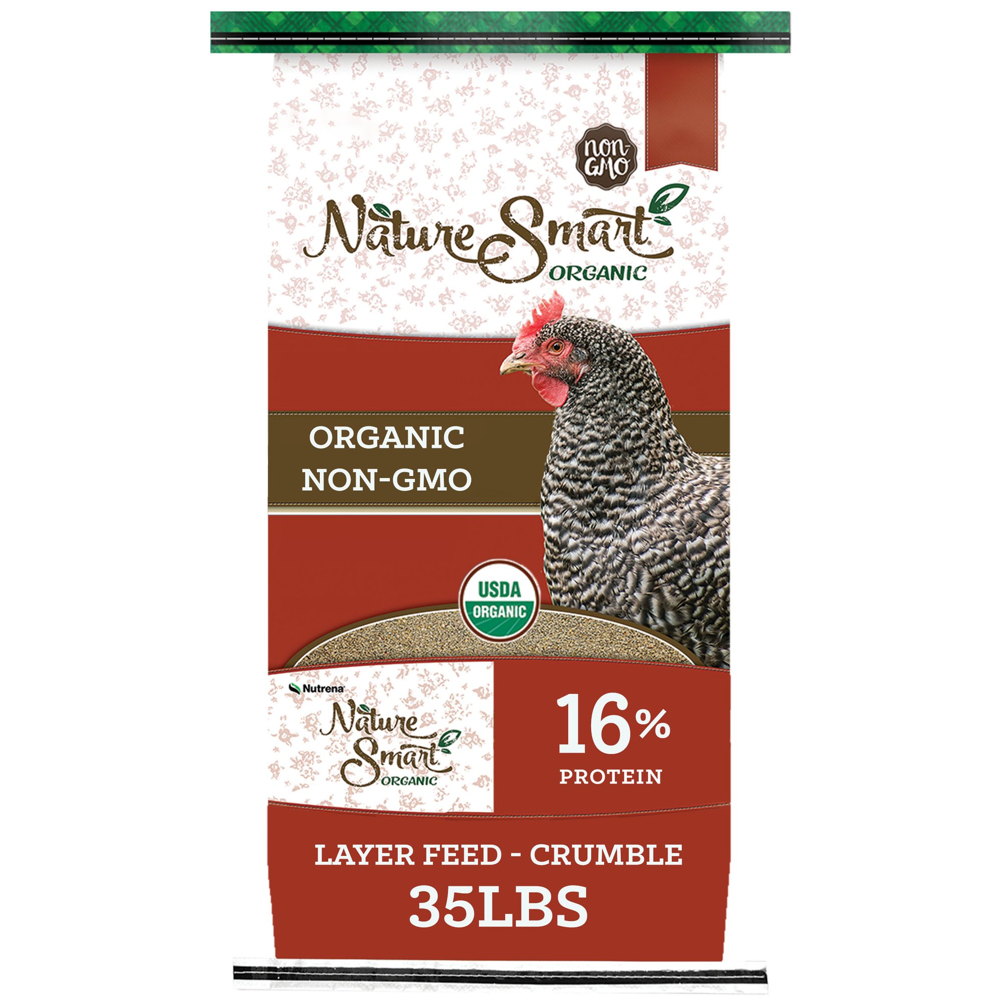 Nutrena Nature Smart Organic Layer Feed 16% Protein Crumble Chicken Feed, 35-lb bag