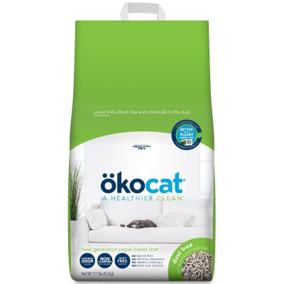 Okocat Dust-Free Unscented Non-Clumping Paper Pellet Cat Litter, 11.7-lb bag
