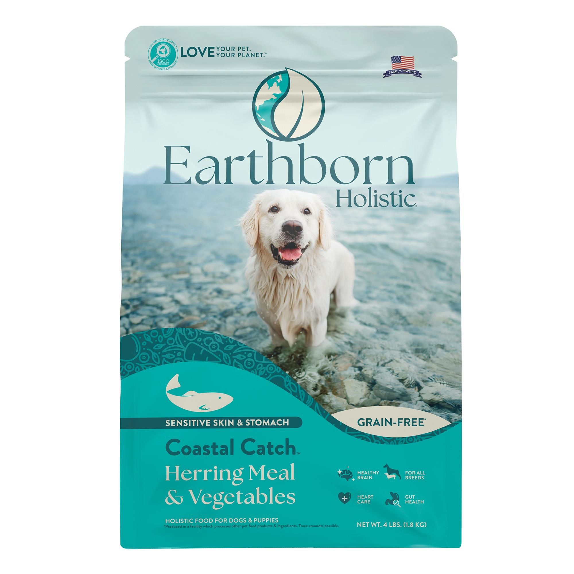 Earthborn Holistic Coastal Catch Herring Meal & Vegetables Grain-Free Dry Dog Food, 4-lb bag - image 2