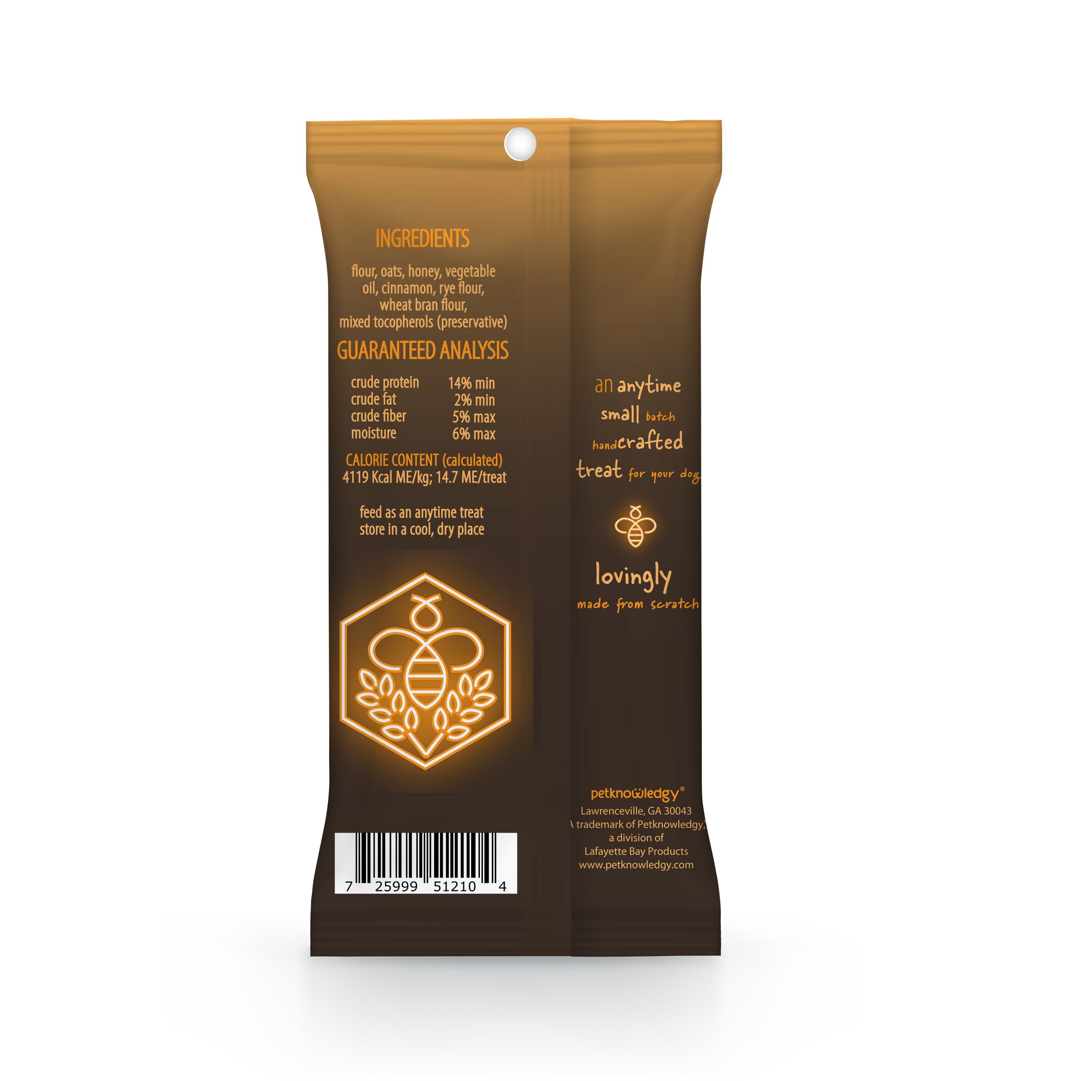 Petknowledgy by Spunky Pup Snack Pack Combs Honey & Oat Dog Treat, 2.5-oz bag, case of 8