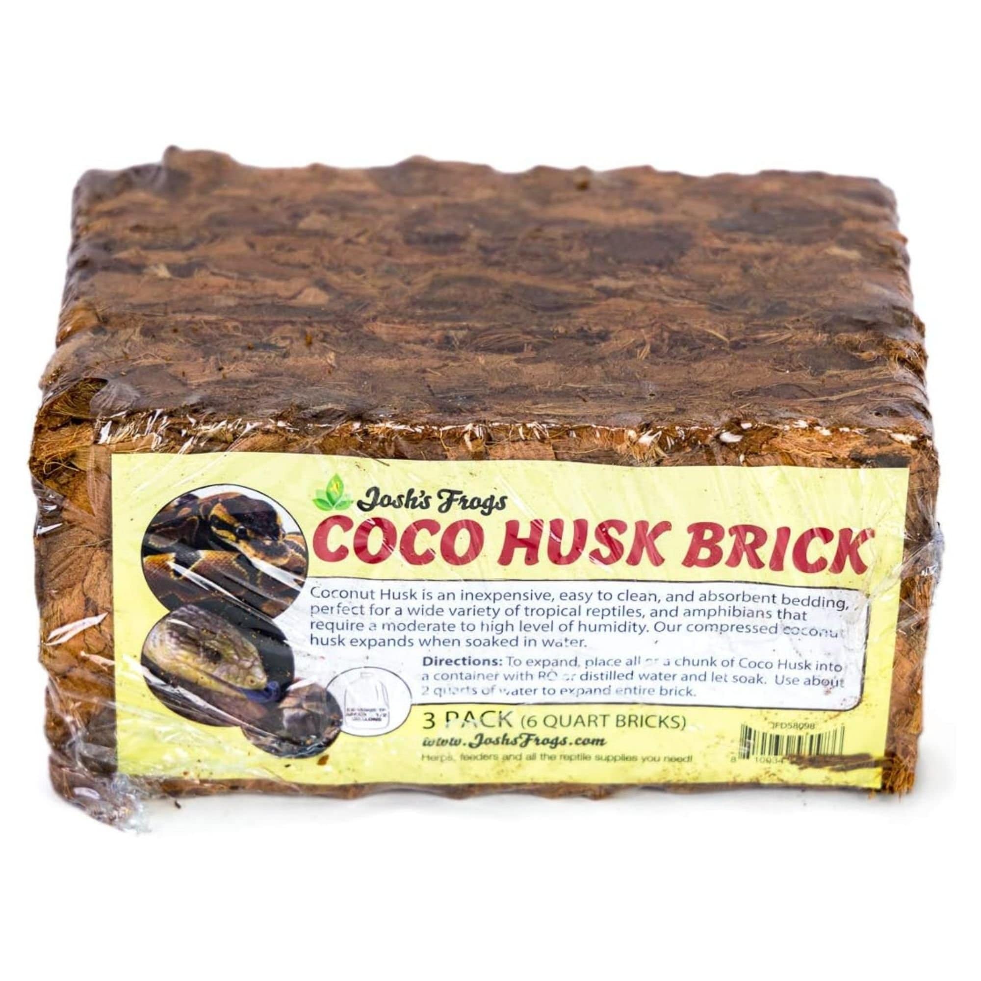 Josh's Frogs Coco Husk Brick Reptile Substrate, 1.43-lbs, 3 count