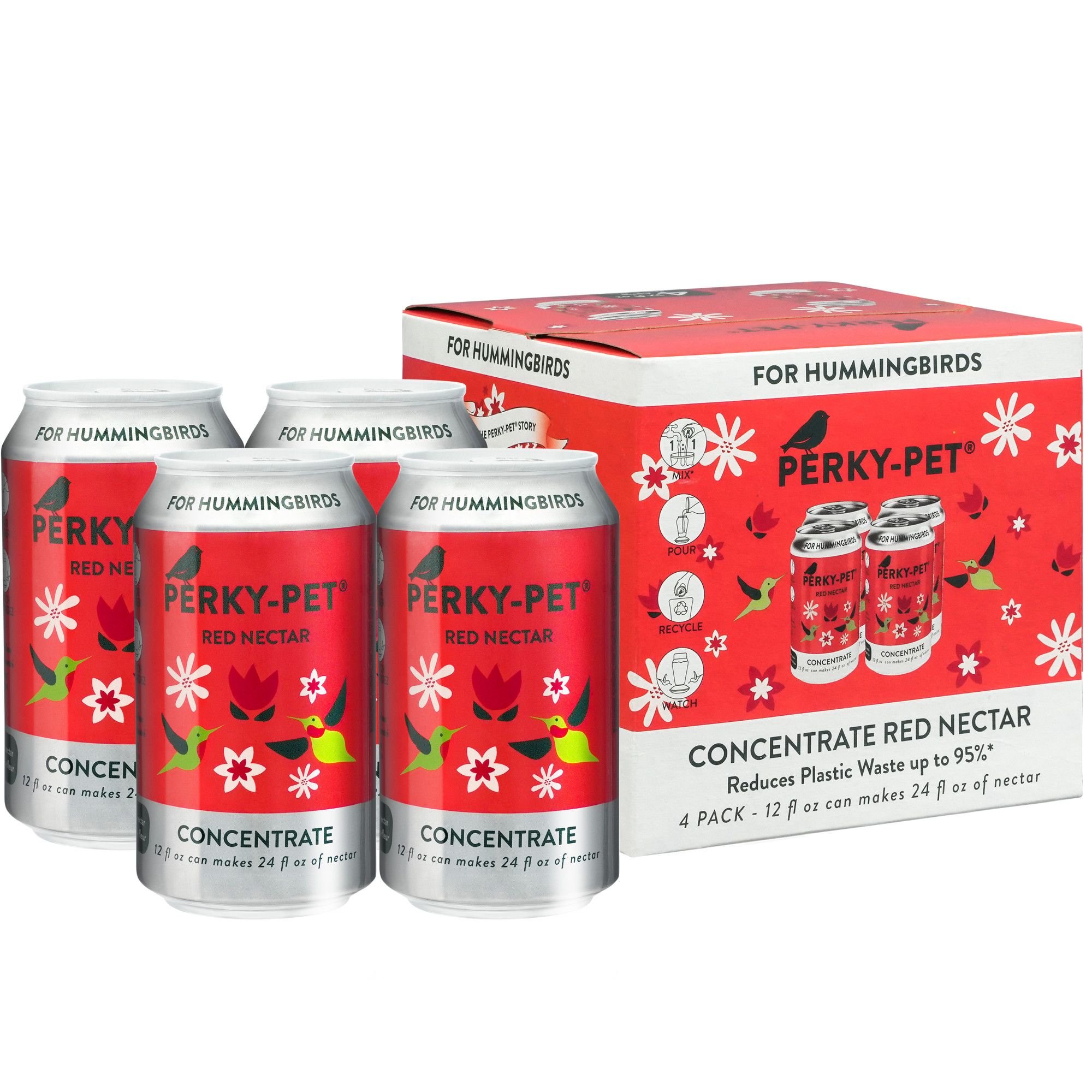 Perky-Pet Red Nectar Concentrate Hummingbird Food, 12-oz can, 4 count - image 3